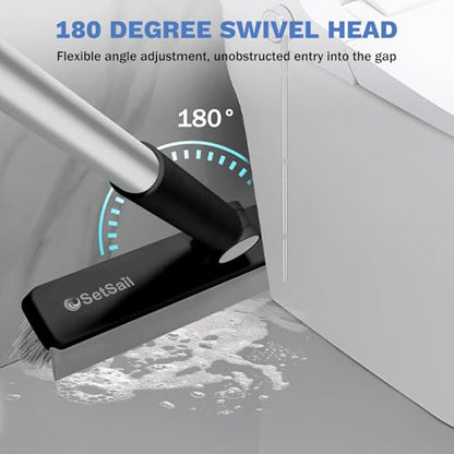 SetSail Grout Cleaner Brush with Long Handle, V-Shaped Floor Brush, Black - color: Black Grey