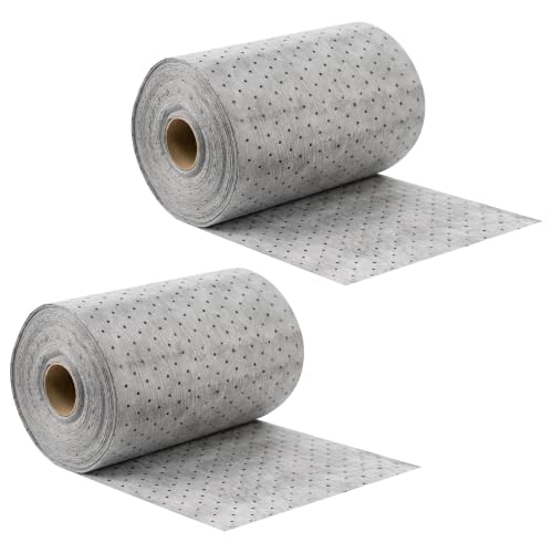 Oil Absorbent Pads Roll, 6 oz Oil Absorbent Mat 15" x 50' 2 Roll - color: Gray-2 Rolls, size: 15" W x 50' L, 6 OZ
