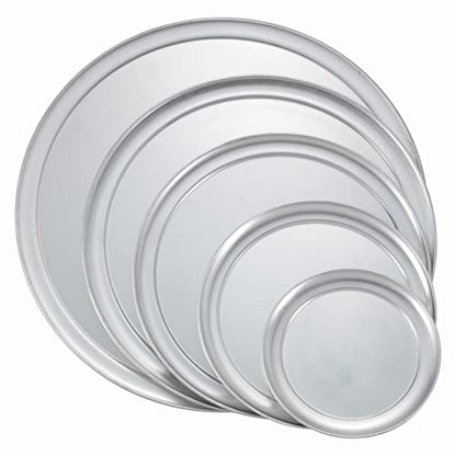 Winco Aluminum Winware 12-Inch Pizza Tray with Wide Rim, 12 Inch (Pack of 2) - size: 12 Inch (Pack of 2)