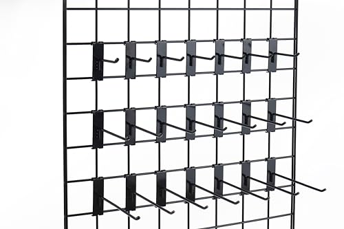 Gridwall Hooks 6 Inch,50PC Display Hooks for Grid Wall Heavy Duty Gridwall Hook for Grid Wall Panel Gridwall Peg Hook Black - size: 6''