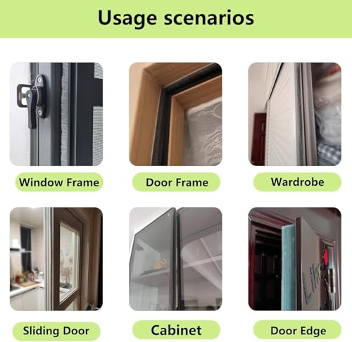 ZOMPAGO Brush Weather Stripping Door Window Sealing,0.2 in x0.4 x 32.8 FT - size: 1 Roll, 0.2 in x 0.4 in x 32.8 FT, Grey
