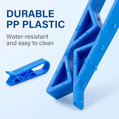10Pcs Blue Plastic Kitchen Garbage Bin Clip, Set of Bag Clips Anti-Slip Fixation Clamp Trash, Recycling and Compost for Trash Cans and Garbage Bins Janitorial Sanitation Supplies