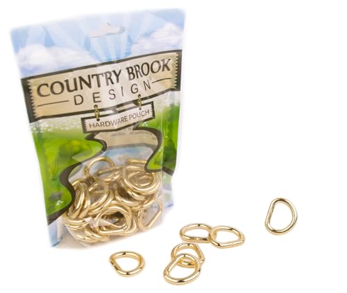 Country Brook Design - Welded D-Rings (3/4 Inch) - color: Brass Plated, size: 10 (Pack of 1)