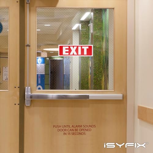 iSYFIX Exit Signs Stickers, 2 Pack, 12x4 Inch - color: Sticker, size: 2 Pk 12x4
