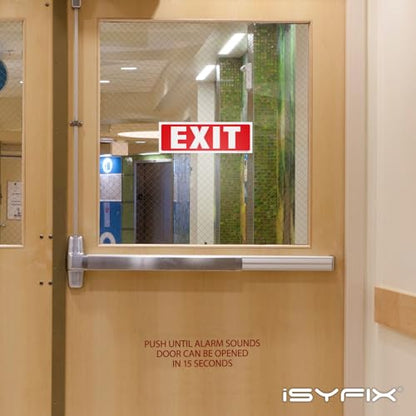 iSYFIX Exit Signs Stickers, 6 Pack, 12x4 Inch - color: Sticker, size: 6 Pk 12x4