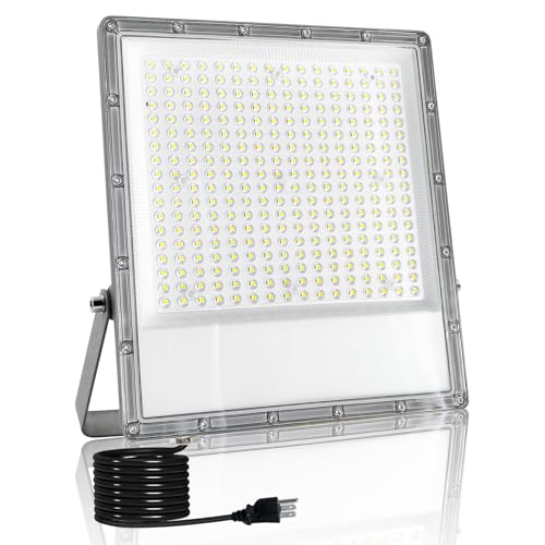 1 Pack 300W LED Flood Light Outdoor, Exterior Flood Lights, Outdoor Flood Lights, Plug in Flood Light, for Yard, Garden, Playground, Lawn, Garages,Basketball Court, Stadium - size: 300W*1