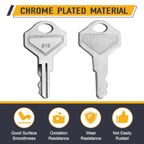 010 Key for Drawers, Cash Drawer Replacement Key Set Compatible with M-S Cash Drawer Model with 010R, 010L, or 010 Locks- Fits Many POS Registers, Set of 2 Keys, Chrome