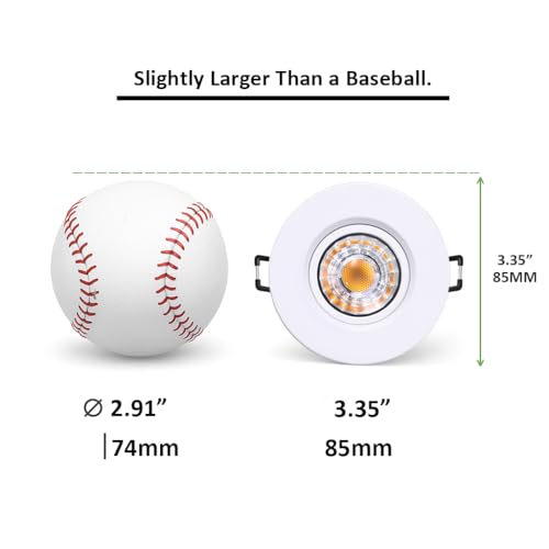POPANU 3 Inch Gimbal LED Recessed Lights 6 Pack,Adjustable Downlight, White - color: White, size: 3 Inch