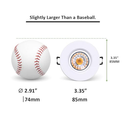 POPANU 3 Inch Gimbal LED Recessed Lights 6 Pack,Adjustable Downlight, White - color: White, size: 3 Inch