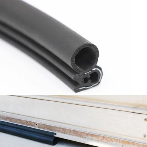Rubber U Channel Bulb Trim Seal,Garage Door Seals Bottom Rubber, Automotive Weather Stripping 11/16" x 3/4" Fits Range 3/64" to 3/8" Edge for Car Bus Camper Boat RV Truck Doors (18 feet) - size: 18 Feet