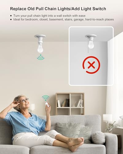Remote Control Light Bulb Socket with Decorator Rocker Wall Switch - style: 2 Wall Switches + 1 Socket