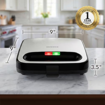 OVENTE Electric Sandwich Maker, 750W Non-Stick Plates, Black GP0401B - color: GP0401B