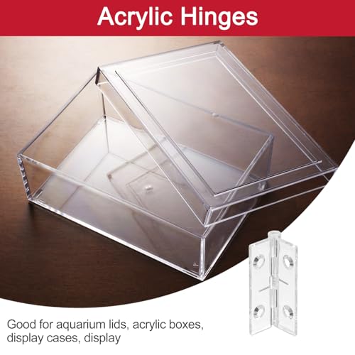uxcell 4Pcs Acrylic Hinges Spring Hinge 45x35mm Transparent Acrylic Shaft