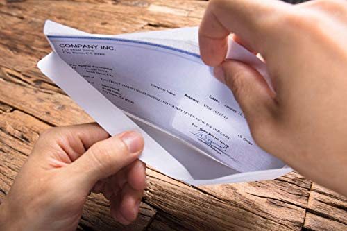 #8 Double Window Security Check Envelopes, No.8 Double Window Bussiness Envelopes Designed for QuickBooks Checks - Computer Printed Checks - 3 5/8 X 8 11/16 (NOT for INVOICES) - 24 LB - 100 PACK - size: 100 Pack