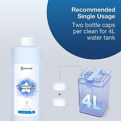 ECOVACS Multi-Surface Floor Cleaning Solution, Compatible with DEEBOT X11 OMNI Cyclone / X9 PRO OMNI / T80 OMNI / T50 PRO OMNI / N30 Series / N20 Series and all other Robot Vacuum Cleaners, 1L - size: 33.8 Fl Oz (Pack of 1)
