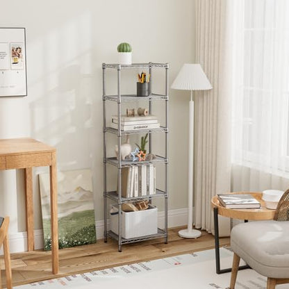 Golpart 6Tier Adjustable Storage Shelves Metal Wire Shelving Standing Shelf - color: Grey, size: 6-tier-10"Dx16"Wx63"H