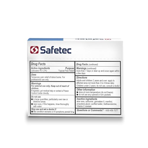 Safetec Burn Gel.9 g. Pouch 25 ct. Box (36 Boxes/case) NDC # 61010-5000-5 - size: 1 Count (Pack of 36)