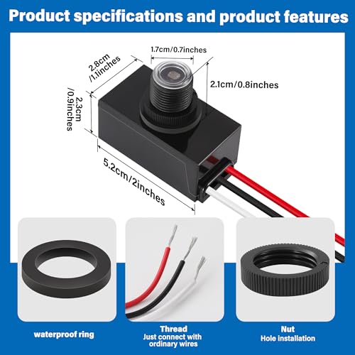 3 Pack Dusk to Dawn Sensor for Outdoor Lighting