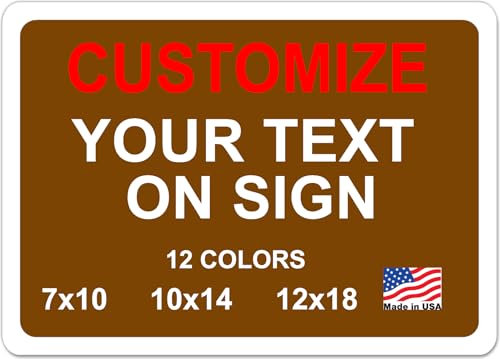 Custom Metal Sign, Personalized Outdoor Aluminum Sign, 14x10 in - color: Solid, size: 14x10 inches