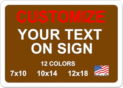 Custom Metal Sign, Personalized Outdoor Aluminum Sign, 14x10 in - color: Solid, size: 14x10 inches