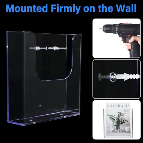 Ripeng 12 Pack 6 x 9 Inch Brochure Holder Wall Mount Clear Flyer Holder