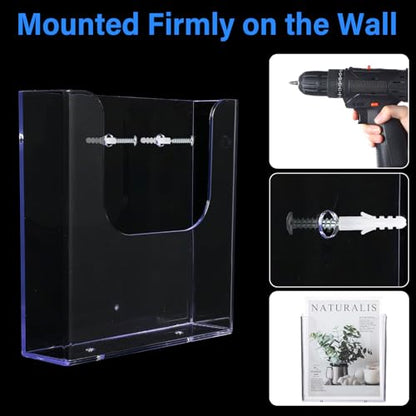 Ripeng 12 Pack 6 x 9 Inch Brochure Holder Wall Mount Clear Flyer Holder