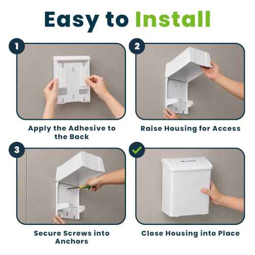 Alpine Sanitary Napkin Disposal Receptacle, Wall Mounted Trash Can, White