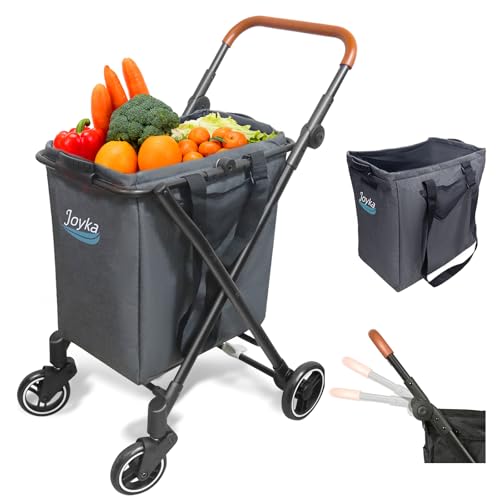Foldable Shopping Cart with 70L, Height Adjustable for Office, Picnic, Laundry - size: 70 liter bag removable