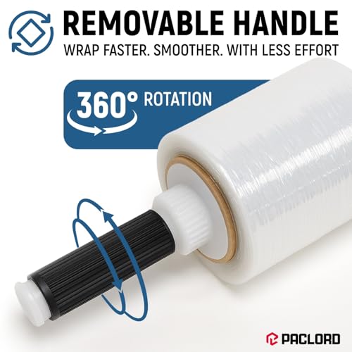 5” x 1000’ Stretch Wrap Mini 2 Rolls with Handle – Clear Plastic Stretch Film 80 Gauge, 500% Elongation, Heavy Duty Shrink Wrap for Moving, Packing & Shipping - style: Pack of 2