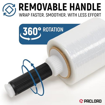 5” x 1000’ Stretch Wrap Mini 2 Rolls with Handle – Clear Plastic Stretch Film 80 Gauge, 500% Elongation, Heavy Duty Shrink Wrap for Moving, Packing & Shipping - style: Pack of 2