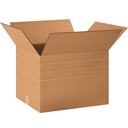 Top Pack Supply Multi-Depth Corrugated Boxes, 20" x 16" x 14", Kraft (Pack of 20)