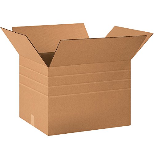 Top Pack Supply Multi-Depth Corrugated Boxes, 20" x 16" x 14", Kraft (Pack of 20)