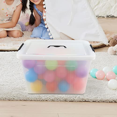 20L Stackable Box, Plastic Storage Bins with Latching Lids, 4-Pack - size: 18 L
