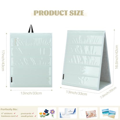 PACMAXI Double-Sided Portable Sticker Display Stand Organizer - color: White