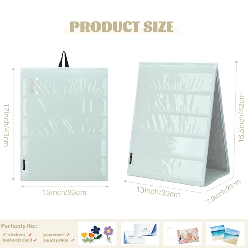 PACMAXI Double-Sided Portable Sticker Display Stand Organizer - color: White