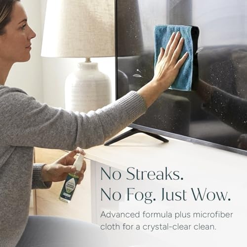 Puracy Screen Cleaner with Microfiber Cloth – All Purpose Phone, Laptop, Computer, TV Screen Cleaner for Smart TV, Streak-Free and Fingerprint-Free (4 oz, Free & Clear) - size: 4 fl oz (Pack of 1)