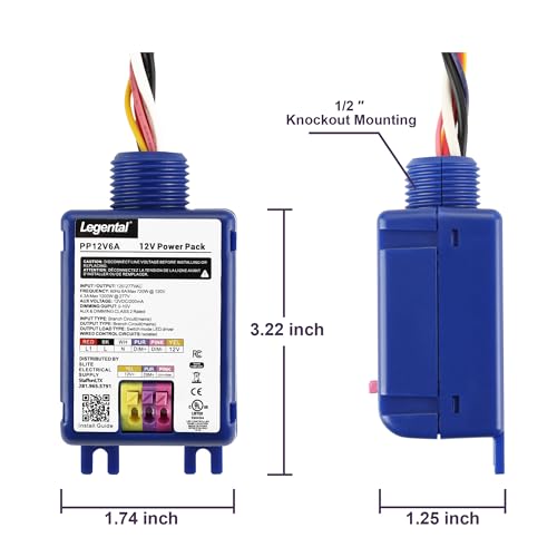12V Power Pack for Low Voltage Sensor,120-277VAC Input, 0-10V Dimming, Relay Built-in