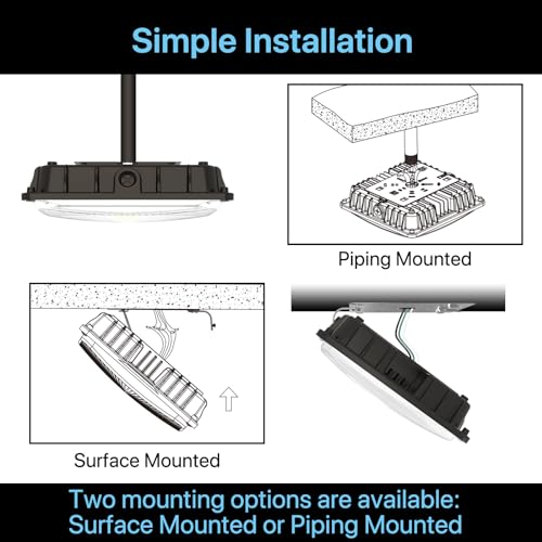 HYPERLITE LED Canopy Light 45W: 6300lm 4Packs 9.5"x9.5" LED Canopy Lights 5000K Daylight,Ideal and Commerical Canopy LED Lights for Garage,Carport,Shop,Workshop,Underpass,Entrance