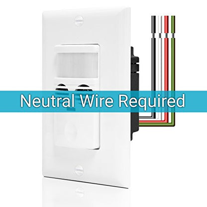 ENERLITES Ultrasonic & PIR Dual Tech Motion Sensors - 1600 Sq Ft & 800W Coverage, 360 Degree Field of View Ceiling Sensor and Wall Switch