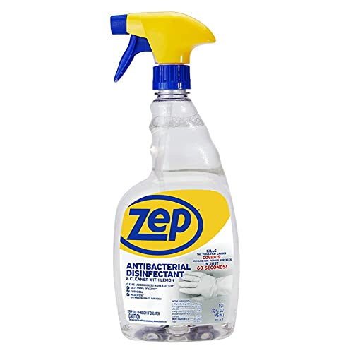 Zep Antibacterial Disinfectant Spray With Lemon - 32 Fl Oz (Case Of 12) ZUBAC32 - Disinfects, Cleans and Deodorizes Most Surfaces EPA Approved