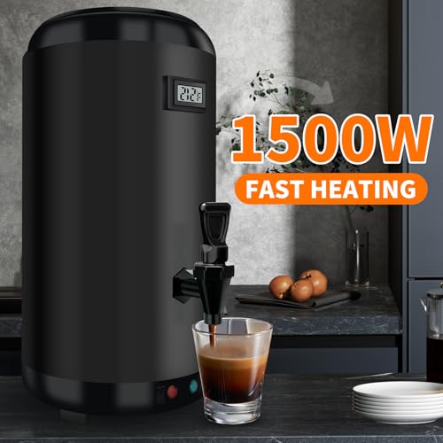 Electric Heating Insulated Beverage Dispenser-12 L/3.2 Gallon Hot Drink Beverage for Catering-Stainless Steel Hot Beverage Dispenser Coffee Urn with Spigot for tea,Juice (black)