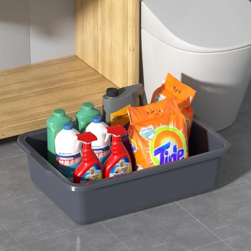 4-Pack 35 L Large Bus Tubs Restaurant, Commercial Bus Tub, Gray - size: 35 L without Lid