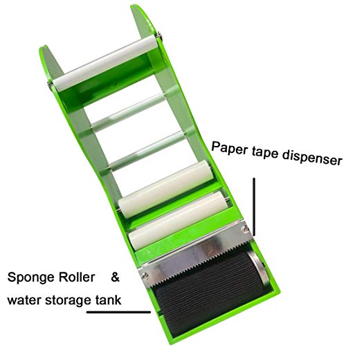 WELSTIK Water Activated Gummed Kraft Paper Tape Packaging Dispenser 3 Inch Green for Shipping, Carton and Box Sealing - color: Green1