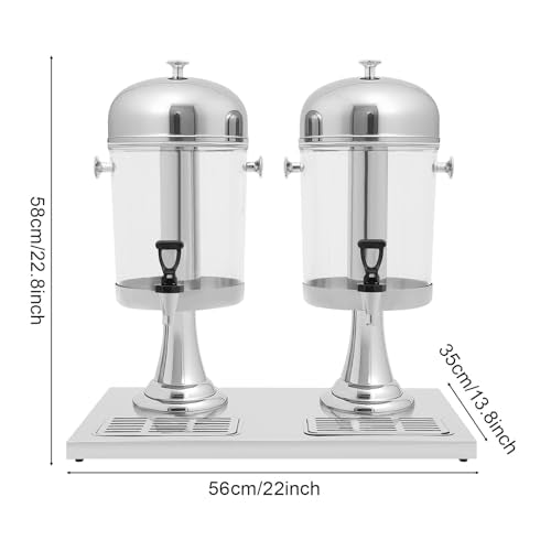 4.22 Gallon Beverage Dispenser with Stand and Ice Core, Commercial Cold Beverage Container with Spigot Drink Jug Stainless Steel Drink Dispensers for Parties Bars Restaurants - size: 16L/4.22Gal— Double Barrel