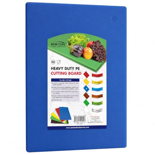 New Star Foodservice 15" x 20" Blue Cutting Board - color: Blue, size: 20"L x 15"W