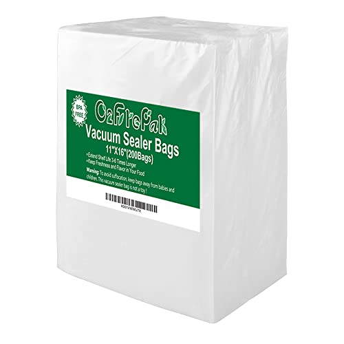 O2frepak Gallon 11"x16" Vacuum Sealer Bags 200ct for Food Storage - size: 11" x 16" Gallon Size(200count)