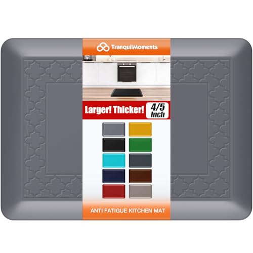 4/5 Inch Thicker Kitchen Mats Anti Fatigue Comfort Mat Standing Desk Rugs - color: Grey, size: 24"L x 17"W x 0.8"Th