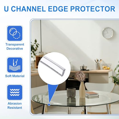 uxcell Clear Edge Trim 9.8Ft U Channel Edges Guards Fits 1/32"-3/32" - size: 9.8Ft x 3/16" x 9/32", Fits 1/32"-3/32"