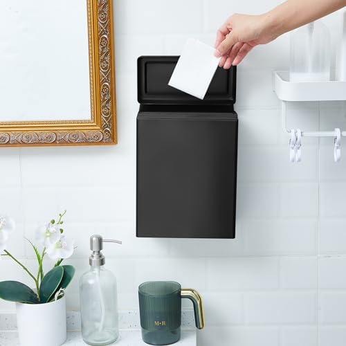 Tioncy 6 Pcs Sanitary Napkin Receptacle Wall Mounted,Black - color: Black