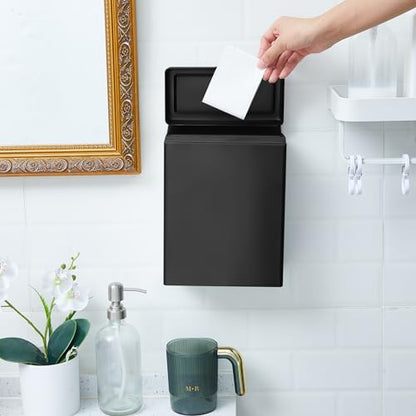 Tioncy 6 Pcs Sanitary Napkin Receptacle Wall Mounted,Black - color: Black